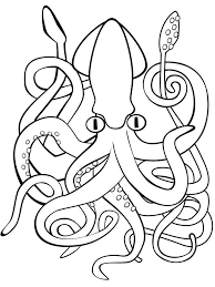 Giant Squid Coloring Page Squid Is A Type Of Aquatic Animal With Tentacles And Has No Vertebrae Inv In 2020 Coloring Pages Animal Coloring Pages Whale Coloring Pages