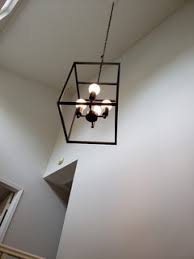 Vaulted ceilings can be a challenge to light, but don't let that stop you! Advice For Changing A Chandelier On An Extra Vaulted Ceiling