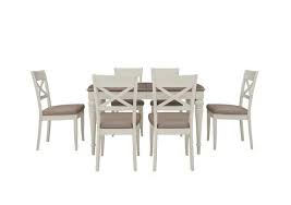 9ft 2 extending dining set with 6 chairs. Annecy Extending Dining Table With 6 Faux Leather Cross Back Chairs Furnitureland Furniture Village