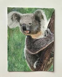 Aceo Original Art Painting Koala By Maks Arts Na001 Koala Art Koala Art 10 00 End Date Wednesday Apr 3 20 Original Art Painting Koala Art Painting