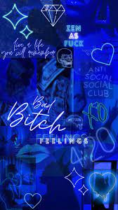 Blue Baddie Aesthetic Wallpaper In 2021 Blue Aesthetic Grunge Blue Aesthetic Dark Neon Blue Background