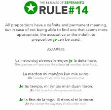 Esperanto Rule 14 Esperanto Language Travel Language Words
