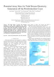 Pdf Potential Array Sites For Tidal Stream Electricity