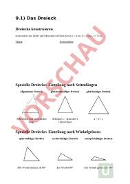 Was also möchtest du wissen? Arbeitsblatt Dreieck Geometrie Flachen