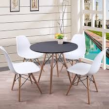 Salle à manger complete au meilleur prix parmi le plus grand choix du web sur meubles.fr. Wiss Table Salle A Manger Ronde Design Scandinave Pour 2 A 4 Personnes Noir 4 Chaise Blanc Cdiscount Maison