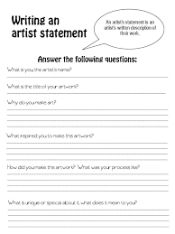 Artist Statement Worksheet Artist Statement Art Classroom Management Artist Statement Worksheet