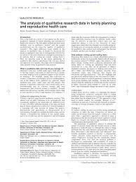 For example, in the area of content analysis, gottschalk (1995) identifies three factors that can affect the reliability of analyzed data Pdf The Analysis Of Qualitative Research Data In Family Planning And Reproductive Health Care