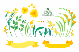 All of these images can be used for commercial and personal projects. Yellow Flowers Clipart Spring Nature Flower Bouquet Svg Png Eps In Illustrations On Yellow Images Creative Store