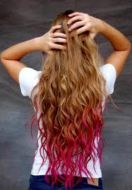 How to dye my black hair white blonde? Strawberry Colored Tips This Looks So Great On Blonde Hair But I Wonder How It Ll Look With My Brunette Hair Hair Styles Dip Dye Hair Temporary Hair Color