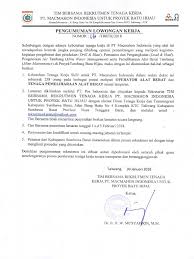 Kasus phk sepihak oleh pt macmahon indonesia diproses bpk k3 sumbawa. Pengumuman Lowongan Kerja Pt Macmahon Indonesia Untuk Kategori Skill Pdf