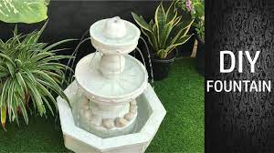 How To Make An Awesome Water Fountain With White Cement Easy Diy Waterfall Fountain Bird Bath Youtube Diy Fountain Diy Waterfall Waterfall Fountain