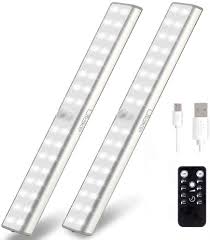 Amazon Com Litake Under Cabinet Lighting Rechargeable Dimmable Wireless 32 Led Closet Under Counter Shelf Lights With Remote Stick On Magnetic Led Light Bar With Timer 2 Packs Home Improvement