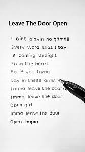 Leave The Door Open - Bruno Mars (Lyrics)