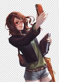 Brown Hair Anime Girl Glasses Phone Render Anime Character Illustration Transparent Background Png Clipart Hiclipart We got a pretty boy when i was suppose to be studying for a test.so yeah speed paint in my bio.