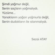 Sezai Atay Dudaklarin Ile Islanmali Yanaklarim Yagmur Ile Degil Siir Dudak Yagmur