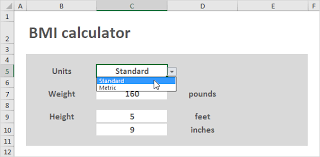 You may create a similar gui or one of your own design. How To A Calculate Bmi Template In Excel Excel Examples