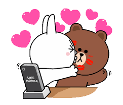 Line Mobile Line Friends Happy Days Line Sticker Fotos Animadas De Amor Emoticon De Amor Dibujos Lindos De Amor