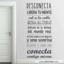 Vinilos Decorativo Textos Y Frases Conecta Contigo Mismo Mensaje Positivo De Grandes Dimensiones Con El Texto Desconecta Libera Tu Quotes Words Writing