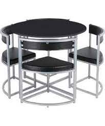 Hygena Milan Space Saver Table And 4 Chairs Black Space Saver Kitchen Table Dining Table Chairs Small Dining Room Table