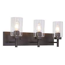 It is another typical vanity lighting fixture having 3 bulbs on it. Indoor Wall Mount Light Fixture Sconce Bathroom Vanity Modern Glass Metal Bronze Lamps Lighting Ceiling Fans Wall Fixtures