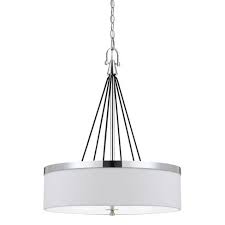 21 X 21 Rimini Round Pendant Fixture With White Hardback Fabric Shade Chrome Metal Finish Cal Lighting Target
