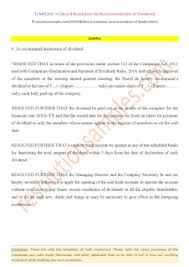 Section 127 of the act deals with penal provisions for the same. Format Of Board Resolution For Recommendation Of Dividend