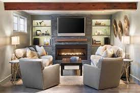 This living room layout for your fireplace and tv fits well in square rooms. 31 Elegant Traditional Living Room Designs For Everyday Enjoyment Basement Living Rooms Traditional Design Living Room Narrow Living Room