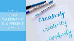 Calligraphy made for print in different colours. How To Brush Calligraphy In Different Styles Youtube