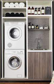 Ideaal Klein Wastafelkastje Naast Wasmachine Droger Door Gemke Laundry Room Inspiration Laundry In Bathroom Modern Laundry Rooms