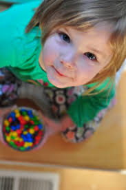 Ella eating M&Ms