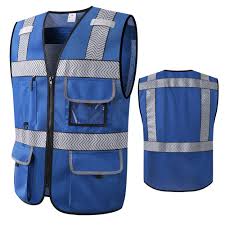 Silver reflective stripes also help increase visibility while working on the job site or at night. Workwear Protective Aliexpress And Blue Visibility Safety For Work Pockets Men With Surveyor S Hi Security Zipper Vis Women Jackets Vest Vest Vest High