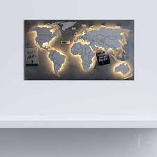 Ebay weltkarte 3d wandbild beleuchtet wunschmotiv co2 laser. Weltkarte Milet Hintergrund Metall 92x50cm Wandbild Aus Holz