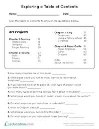Exploring A Table Of Contents Worksheet Education Com Text Features Worksheet Poems For Students Nonfiction Text Features Lesson