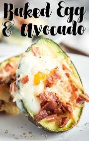 Baked Avocado Egg With Bacon And Cheese Recipe Avocado Recipes Breakfast Breakfast Recipes Baked Avocado