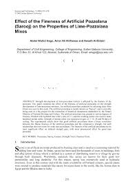 PDF) Effect of the Fineness of Artificial Pozzolana (Sarooj)