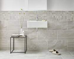 Accent walls can be a stunning addition to a bathroom. Bathroom Tile Idea Use Large Tiles On The Floor And Walls 18 Pictures Wall And Floor Tiles Bathroom Wall Tile Grey Bathroom Tiles