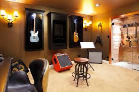 It's an elegant but very simple idea, and surely a legitimate way to get a guitar out of your den or guitar collection. Music And Guitar Room Transitional Home Office Chicago By Danielle B Interiors Inc Houzz