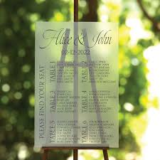 Acrylic modern Seating Chart Wedding Sign Etsy