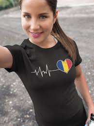 Romania Flag Heartbeat Shirt: Romanian Pride Gift