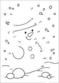 Punkte Verbinden Lachelnder Schneemann Malen Nach Zahlen Kinder Weihnachtsarbeitsblatter Punkte Verbinden