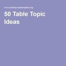 50 Table Topic Ideas