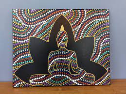 Buddha Dots Original Dot Art Painting Dot Art Painting Dot Painting Buddha Painting