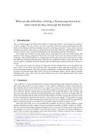 Pdf What Are The Difficulties Of Being A Korean Pop Idol And To What Extent Do They Outweigh The Benefits Francesca Padget Academia Edu