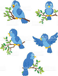 Cute Bird On Branch Drawing Vector Illustration Of A Set Of Cute Cartoon Birds Cartoon Birds Art Drawings For Kids Basic Drawing For Kids
