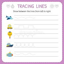 Each handwriting sheet displays a letter with correct letter formation, then 5 writing lines for them to trace. Tracing Lines Worksheet For Kids Trace The Pattern Basic Writing Working Pages For Children Preschool Or Kindergarten Workshe Stock Vector Illustration Of Dashed Colorful 113829416