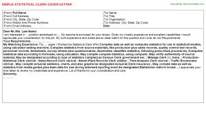 Statistical Clerk Cover Letter