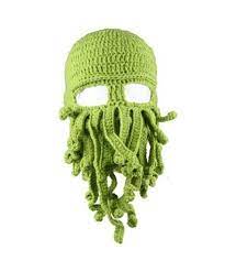 This beanie is literally in the shape of an octopus which will definitely be a great ice breaker among your peers. Unisex Barbarian Knit Beanie Octopus One Size A Green Cz17xwhigwe Octopus Knitting Beard Beanie Octopus Hat