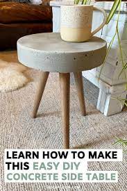 Diy Concrete Side Table Concrete Diy Side Table Diy Side Table