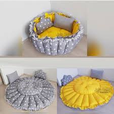 Jaju Baby Gray Star Yellow Retractable Play Mat Baby Nest Maternal Bed Baby Lounge Chair Portable Baby Bed Portable Be In 2020 Portable Baby Bed Baby Bed Baby Nest