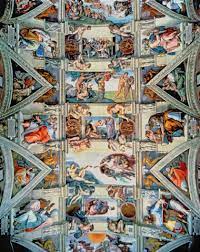 This gallery is currently limited to the frescos and does not cover previous paintings on the ceiling before, or the architecture of the ceiling. Michelangelo Sistine Chapel Ceiling And Lunettes 1508 12 Art Print